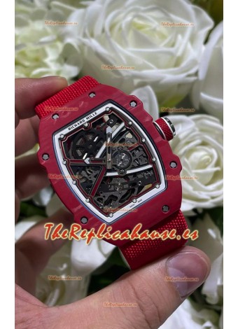 Richard Mille Super Clone RM67-02 Rojo Carbon TPT 37 Gramos Reloj Correa Roja