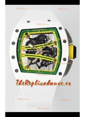 Richard Mille Super Clone RM61-01 Blanco Caja Cerámica Strap Reloj Réplica Suizo