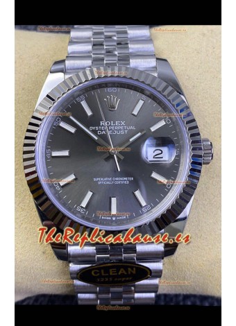 Rolex Datejust 41MM Cal.3135 Movement Swiss Replica Watch in 904L Steel  / Gris Dial