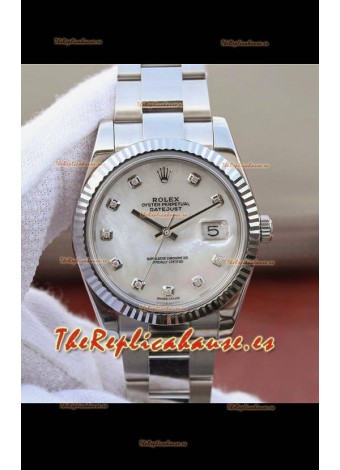 Rolex Datejust 41MM Movimiento ETA-3135 Réplica Suiza Caja en Acero 904L en Dial Perla