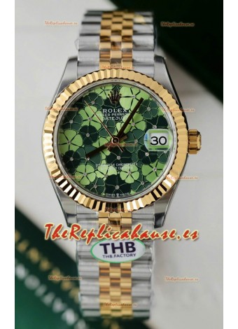 Reloj Rolex Datejust Movimiento Cal.3235 Super Clone Dos Tonos Oro Amarillo 31MM Dial con Motivo