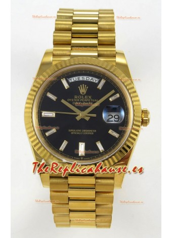Rolex Day Date Super Clone Dial Negro 40MM 220 Gramos Reloj Réplica Suizo