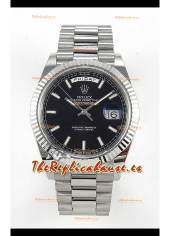 Rolex Day Date Super Clone Dial Negro 40MM 210 Gramos Reloj Réplica Suizo