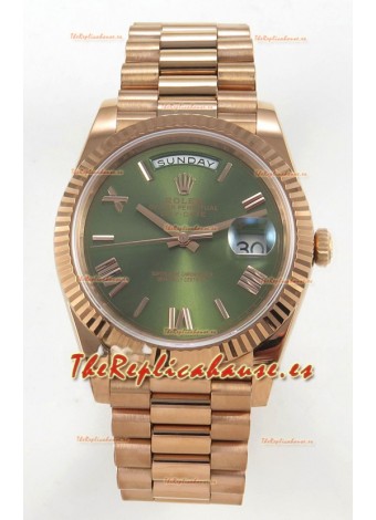 Rolex Day Date Super Clone Dial Verde 40MM 220 Gramos Reloj Réplica Suizo