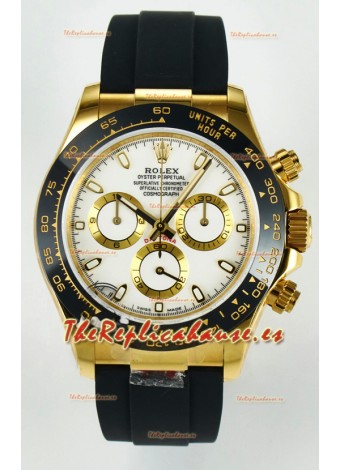 Rolex Daytona Super Clone 116518 Dial Amarillo Dorado Blanco Movimiento Original Cal.4130