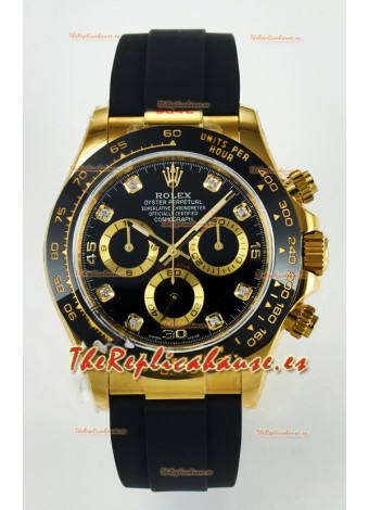 Rolex Daytona Super Clone 116518 Dial Amarillo Dorado Negro Movimiento Original Cal.4130
