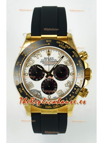 Rolex Daytona Super Clone 116518 Dial Amarillo Dorado Blanco Movimiento Original Cal.4130