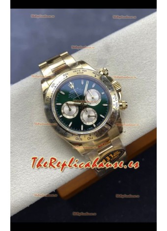 Reloj Rolex Daytona Super Clone M116505 Rose Dial Dorado Verde Movimiento Original Cal.4131 Acero 904L