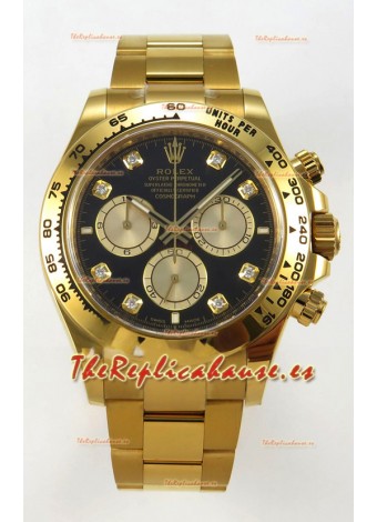 Rolex Daytona Super Clone 116508 Oro Amarillo - Dial Negro Movimiento Original Cal.4131