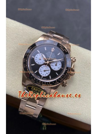 Rolex Daytona Super Clone 126525 Edición Le Mans Dial Rosado Dorado Negro Movimiento Original Cal.4132