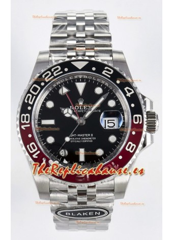 Rolex GMT Masters II Super Clone 12719 "Blaken" Reloj de Acero 904L con Dial Negro