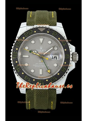 Rolex GMT Masters DiW White Caja de Carbono Reloj Réplica SuizoVerdant Gray Dial 