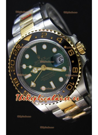 Rolex GMT Masters II Reloj Oro Amarillo de Dos Tonos con Dial Verde