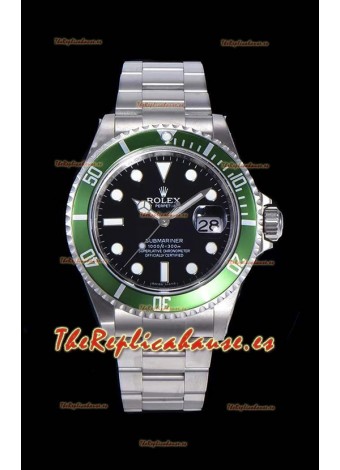 Rolex Submariner 50 Aniversario "Kermit" Reloj Réplica Suizo Caja en Acero 904L