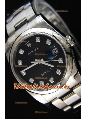 Rolex Datejust Reloj Réplica Japonés - Dial Negro en 36MM con correa Oyster