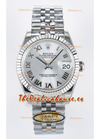 Rolex Super Clone Datejust ETA 2688 Movement 31MM Reloj Acero Inoxidable y Dial Romanos