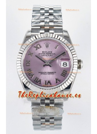 Rolex Super Clone Datejust ETA 2688 Movement 31MM Reloj Acero Inoxidable Dial Rosa Romanos