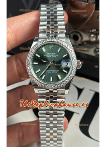 Rolex Super Clone Datejust ETA 2688 Movement 31MM Reloj Caja Acero Inoxidable Dial Verde