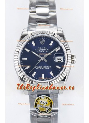 Rolex Super Clone Datejust ETA 2688 Movement 31MM Reloj Acero Inoxidable Dial Azul