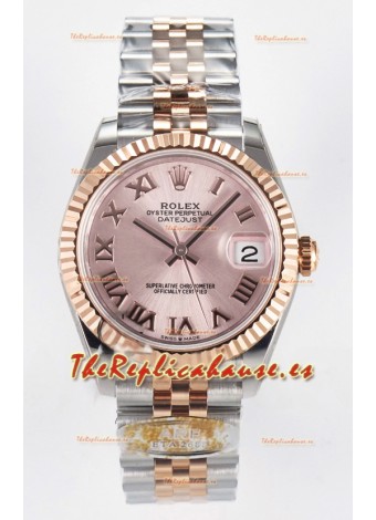 Rolex Super Clone Datejust ETA 2688 Movement 31MM Oro Rosado Dos Tonos Suizo Dial Champange