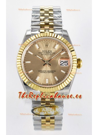 Rolex Super Clone Datejust ETA 2688 Movement 31MM Reloj y Dial Oro Amarillo Dos Tonos