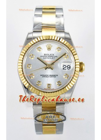 Rolex Super Clone Datejust ETA 2688 Movement 31MM Oro Amarillo Dos Tonos Suizo Dial Acero 