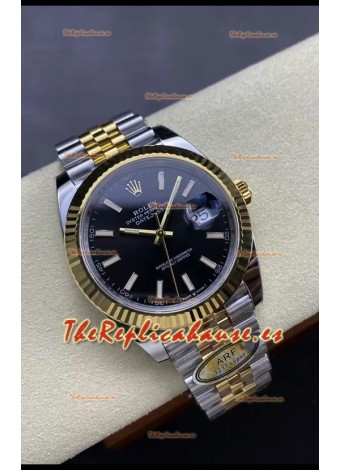 Rolex Datejust M126333 41MM ETA3235 72 Horas Energía Dial Negro Jubilee Réplica Espejo 1:1 Oro Amarillo Acero 904L