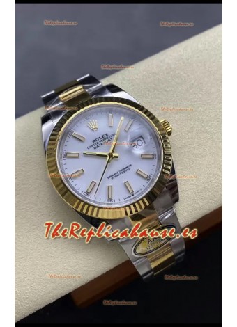 Rolex Datejust M126333 41MM ETA3235 72 Horas Energía Dial Blanco Oyster Réplica Espejo 1:1 Oro Amarillo Acero 904L