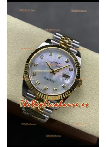 Rolex Datejust M126333 41MM ETA3235 72 Horas Energía Pearl Dial Jubilee Réplica Espejo 1:1 Oro Amarillo Acero 904L