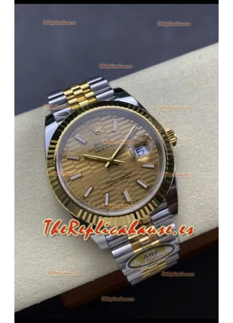 Rolex Datejust M126333 41MM ETA3235 72 Horas Energía Fluted Dial Jubilee Réplica Espejo 1:1 Oro Amarillo Acero 904L