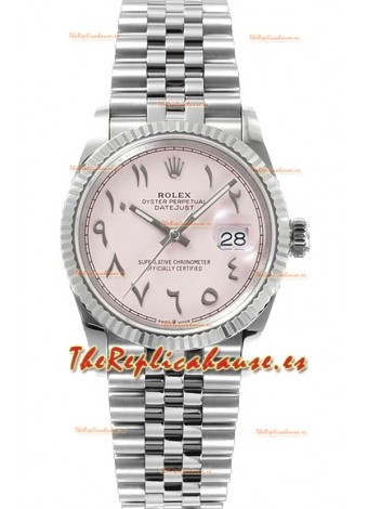 Rolex Datejust M126234 36MM ETA3235 Dial Arábico Rosado - Caja Acero 904L