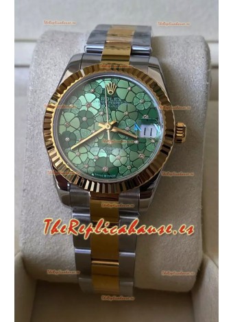 Rolex Datejust M278273 31MM Réplica Suiza Oro Amarillo en Dos Tonos - Dial Verde Motivo Calidad Espejo 1:1
