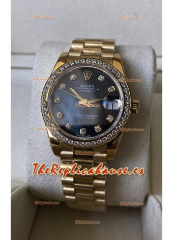 Rolex Datejust M278248 31MM Réplica Suiza en Oro - Dial Azul Perla Calidad Espejo 1:1