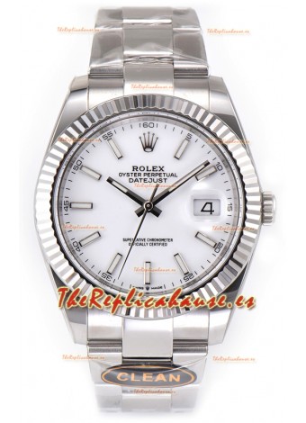 Rolex Datejust 126334 41MM ETA3235 72 Horas Energía Dial Blanco Oyster Réplica Espejo 1:1