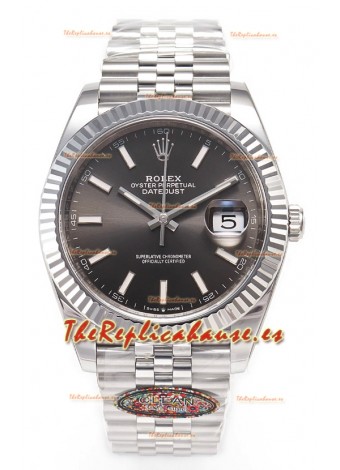Rolex Datejust 126334 41MM ETA3235 72 Horas Energía Dial Gris Oyster Réplica Espejo  1:1