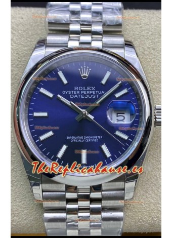 Rolex Datejust 126200-0006 36MM Reloj Réplica Suizo a Espejo 1:1 en Acero 904L Dial Azul