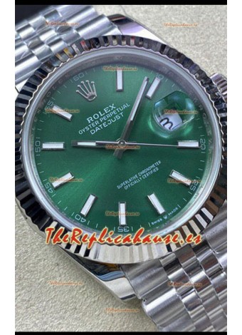 Rolex Datejust 41MM 126334 Reloj Réplica Suizo en Acero 904L Dial Verde - Réplica a Espejo 1:1