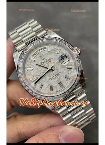 Rolex Day Date Presidential Acero Inoxidable Dial Meteorite Reloj 40MM - Calidad Espejo 1:1