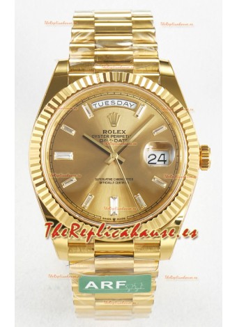 Rolex Day Date Super Clone Reloj Oro Amarillo 18K 40MM - Dial Oro 1:1 Calidad Espejo