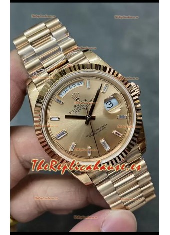 Rolex Day Date 40MM 228235 Oro Rosado Dial Oro Reloj Réplica Espejo 1:1