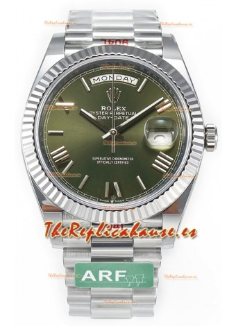 Rolex Day Date Presidential Reloj Acero Inoxidable Dial Verde 40MM - Calidad Espejo 1:1