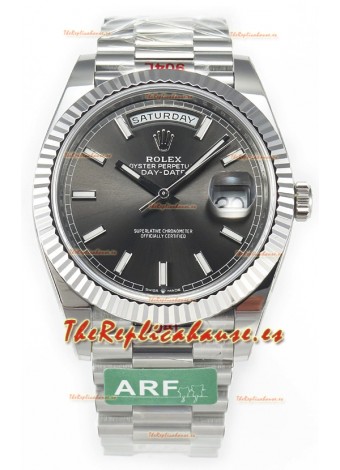 Rolex Day Date Presidential Acero Inoxidable Reloj Dial Gris 40MM - Calidad Espejo 1:1