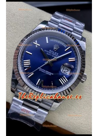 Rolex Day Date Presidential Acero Inoxidable Dial Azul Marino Reloj 40MM - Calidad Espejo 1:1