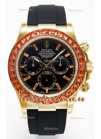 Rolex Daytona Super Clone Daytona Caja Oro Amarillo Dial Negro con Bisel Zafiro