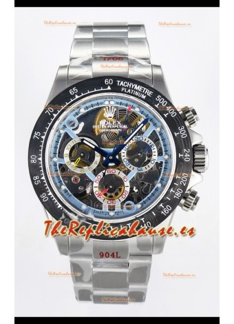 Rolex Daytona Super Clone Artisans De Geneve Acero Inoxidable Reloj Bisel Carbono Negro