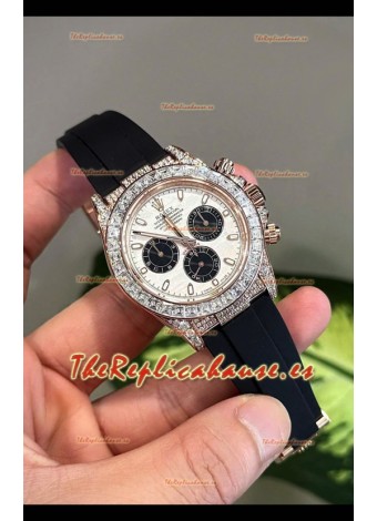 Rolex Daytona Super Clone Caja Oro Blanco Dial Meteorito Movimiento Cal.4131 Reloj con Bisel en Zafiro Personalizado
