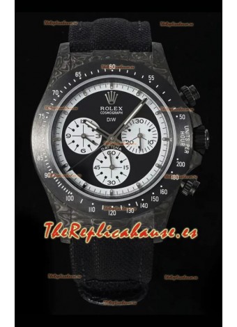 Rolex Daytona Super Clone DiW Paul Newman Carbon Edition Watch - Caja Carbono Forjado Correa Negra Réplica Espejo 1:1