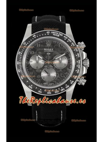 Rolex Daytona Super Clone DiW Exceptional-1 Acero Inoxidable Reloj en Carbono Dial Negro Reloj Réplica Espejo 1:1