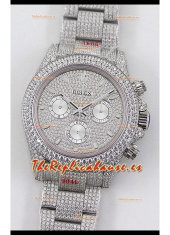 Rolex Cosmograph Daytona Acero 904L ICED OUT Movimiento Cal.4130 - Reloj Acero 904L