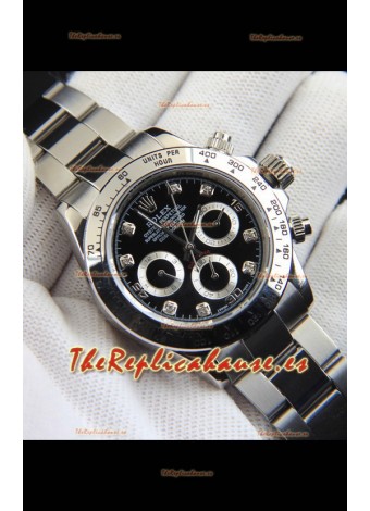 Rolex Daytona Movimiento Japonés Reloj Réplica en Dial Negro 